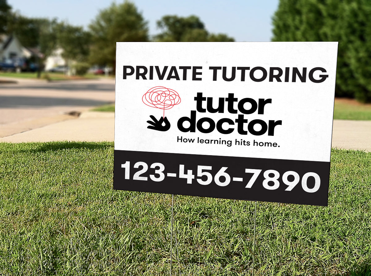 Private Lesson Sign Private Tutoring vs. 1 - Sign + H Stand – Printphics Inc.